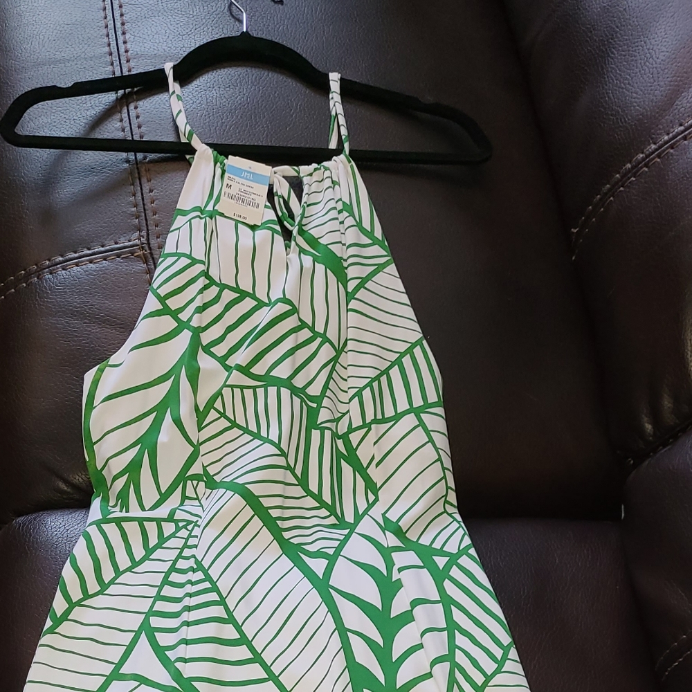 White and Emerald pomander JMcL Maria Halter dress